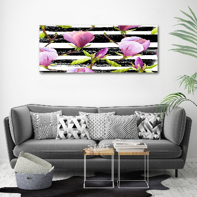 Bild auf leinwand Gestreifte Magnolie