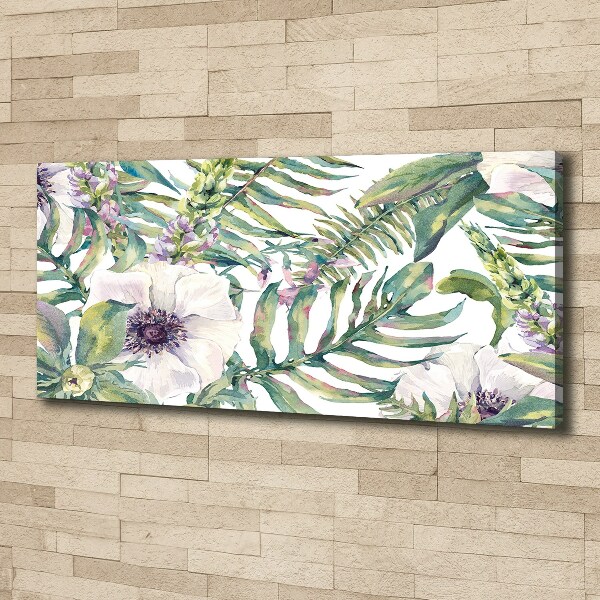 Bild auf leinwand Farne und Blumen