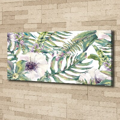 Bild auf leinwand Farne und Blumen