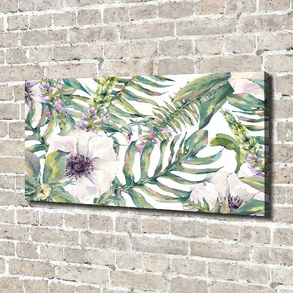 Bild auf leinwand Farne und Blumen