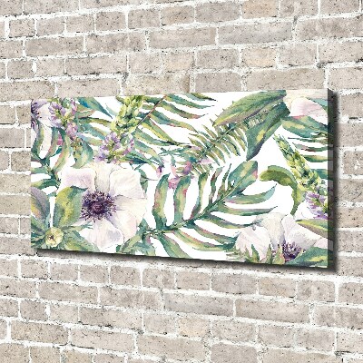 Bild auf leinwand Farne und Blumen
