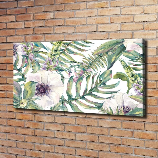 Bild auf leinwand Farne und Blumen