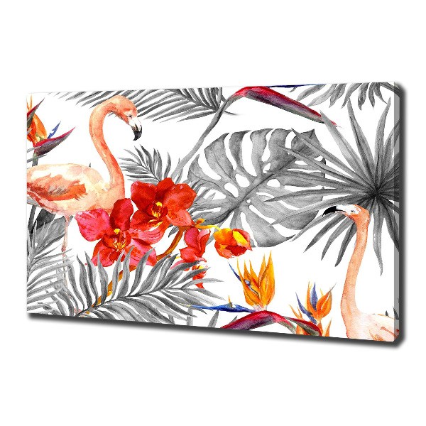 Fotobild Flamingos und Blumen