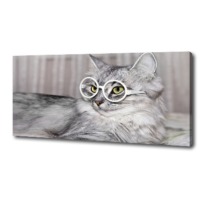 Wandbild Katze mit Brille