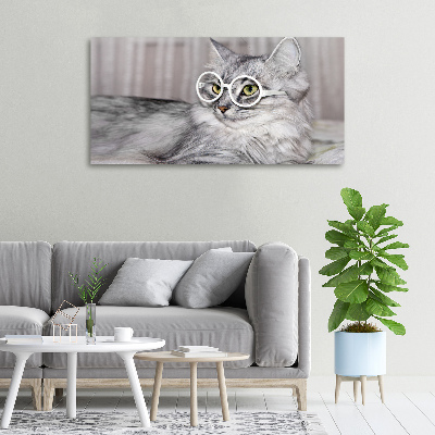 Wandbild Katze mit Brille