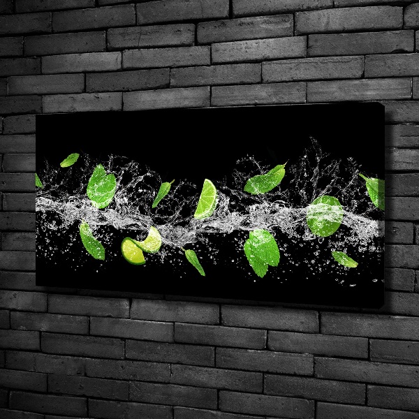 Wandbild Limette mit Minze
