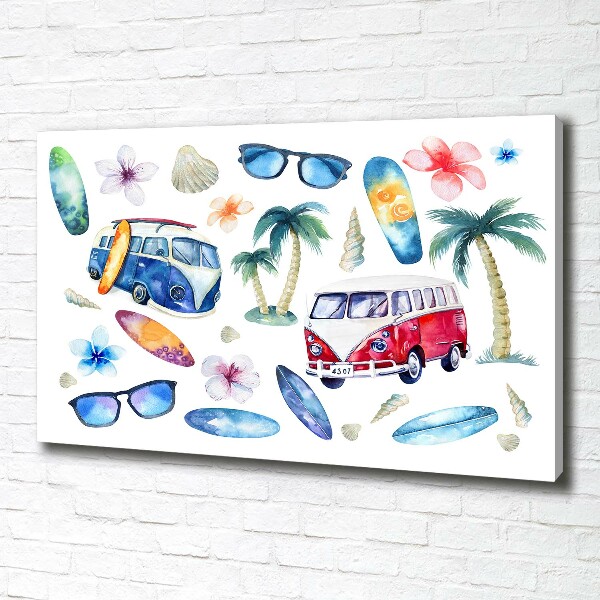 Wandbild Surfsymbole