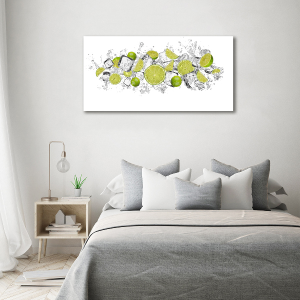 Bild auf leinwand Limetten-Eiswürfel