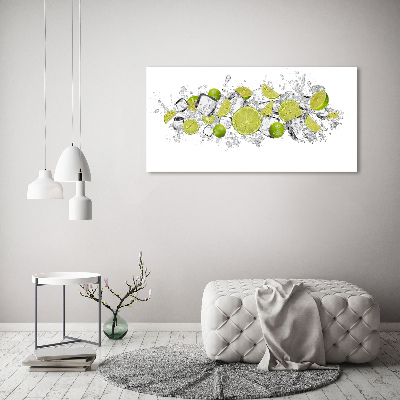 Bild auf leinwand Limetten-Eiswürfel
