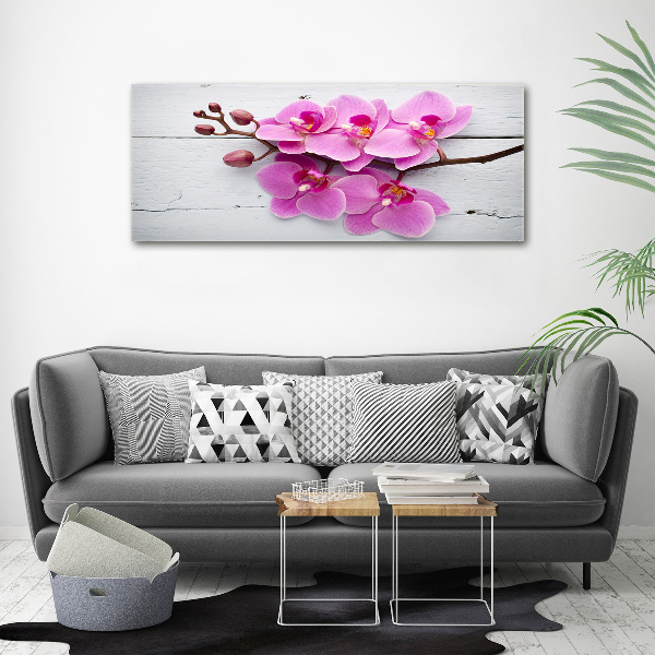 Bild auf leinwand Orchidee auf Holz