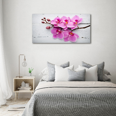 Bild auf leinwand Orchidee auf Holz