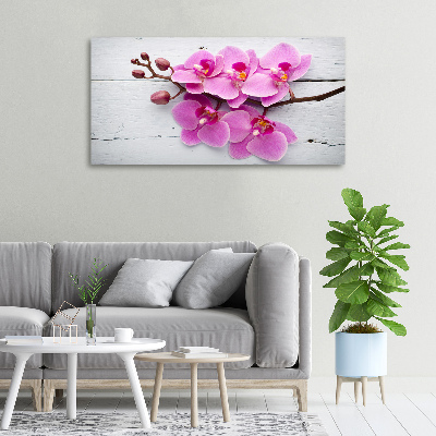 Bild auf leinwand Orchidee auf Holz
