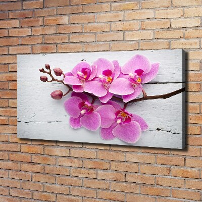 Bild auf leinwand Orchidee auf Holz