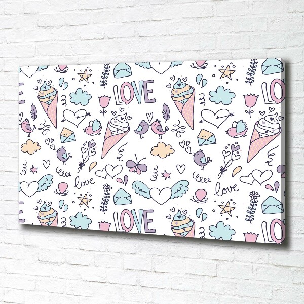 Wandbild Romantisches Muster