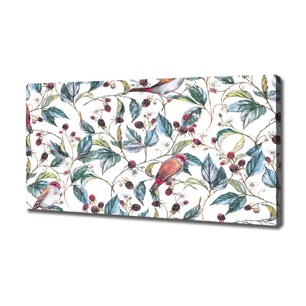 Bild auf leinwand Brombeeren und Vögel