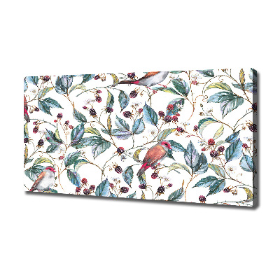 Bild auf leinwand Brombeeren und Vögel