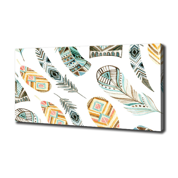 Wandbild Ethnische Federn