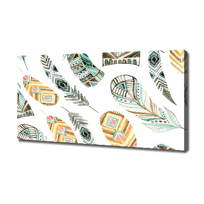 Wandbild Ethnische Federn