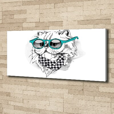 Wandbild Katze mit Brille
