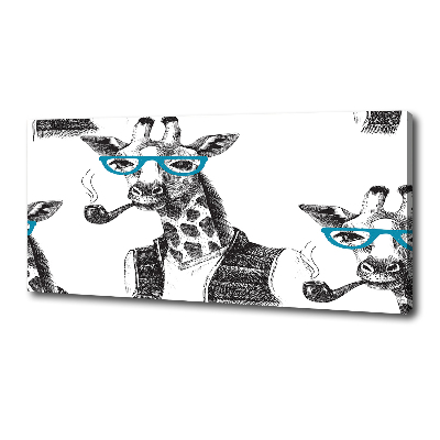Bild auf leinwand Giraffe mit Brille