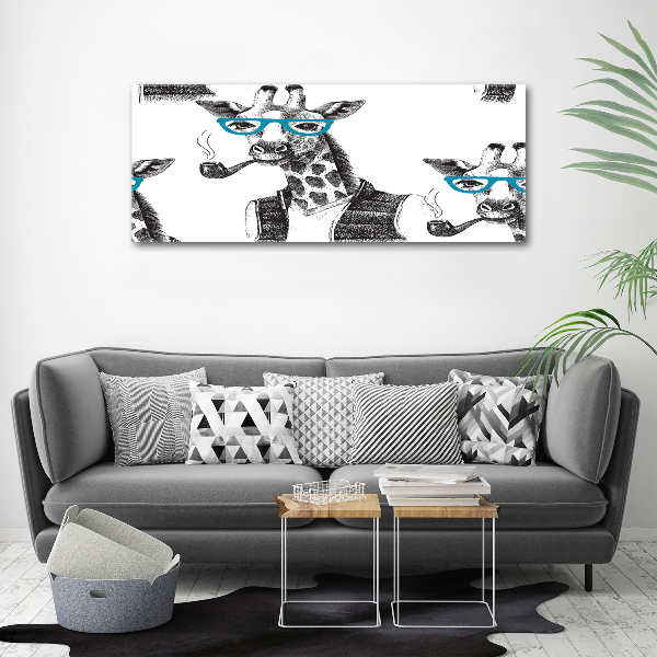 Bild auf leinwand Giraffe mit Brille