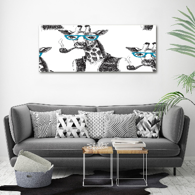 Bild auf leinwand Giraffe mit Brille