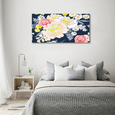 Wandbild Blumenmuster