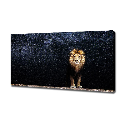 Wandbild Löwe gegen die Sterne