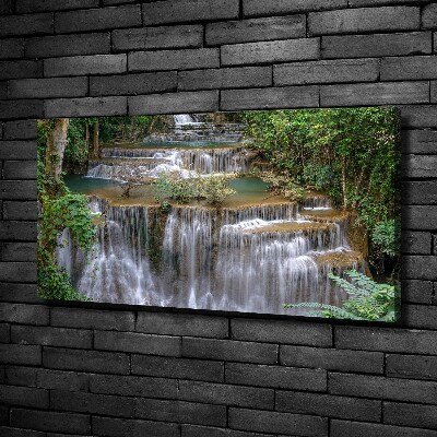 Bild auf leinwand Wasserfall im Wald