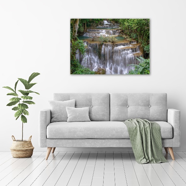 Bild auf leinwand Wasserfall im Wald