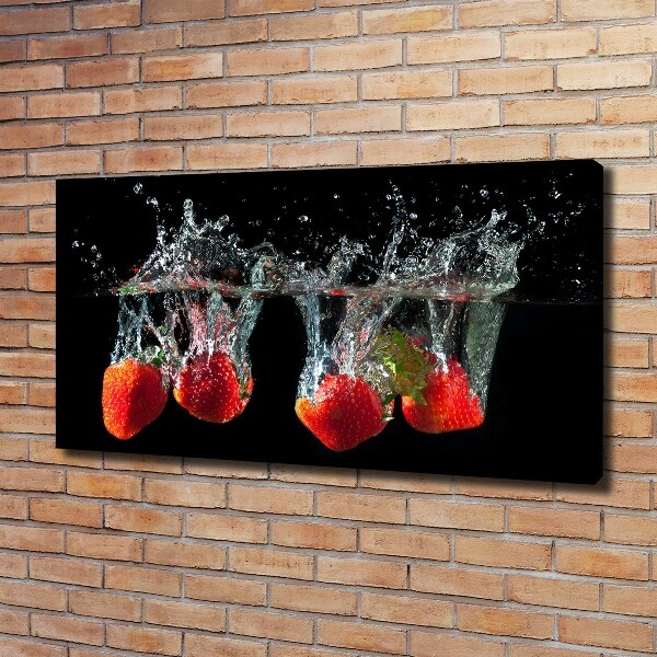 Wandbild Erdbeeren unter Wasser