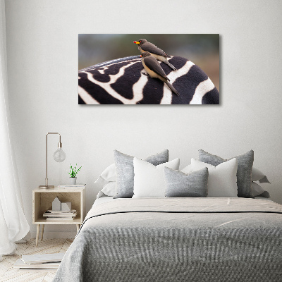 Wandbild Vögel und Zebras