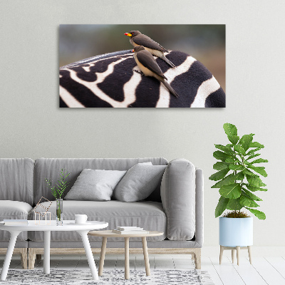 Wandbild Vögel und Zebras