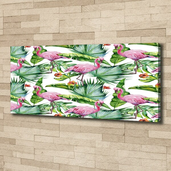 Bild auf leinwand Flamingos Pflanzen