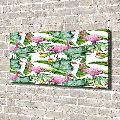 Bild auf leinwand Flamingos Pflanzen