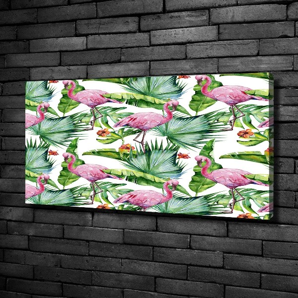 Bild auf leinwand Flamingos Pflanzen