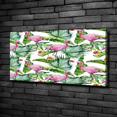 Bild auf leinwand Flamingos Pflanzen