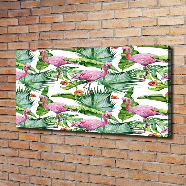 Bild auf leinwand Flamingos Pflanzen