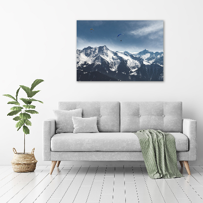 Fotobild Gleitschirmfliegen in den Alpen