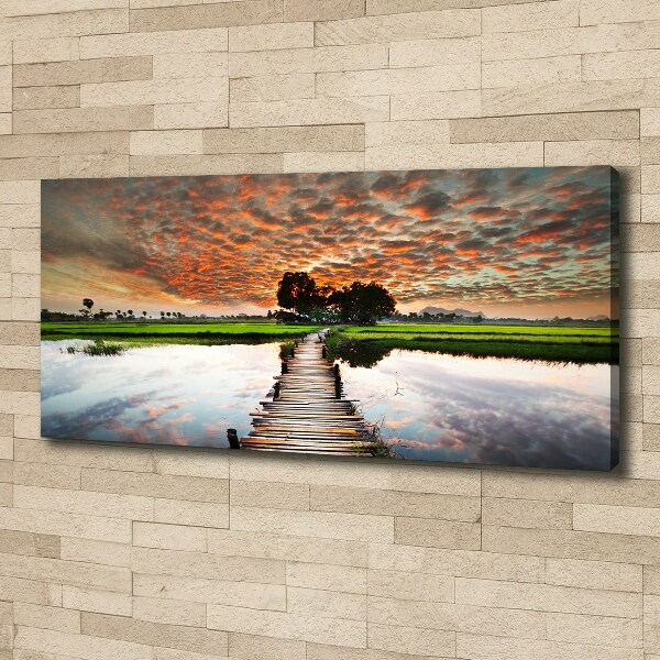 Wandbild Holzbrücke