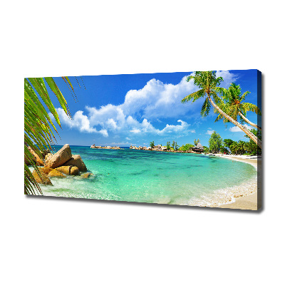 Bild auf leinwand Strand der Seychellen