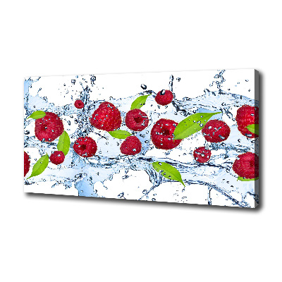 Fotobild Himbeeren und Wasser