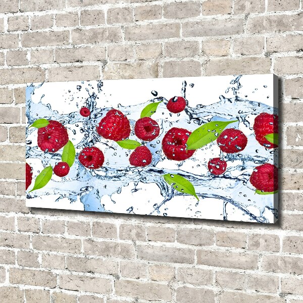 Fotobild Himbeeren und Wasser