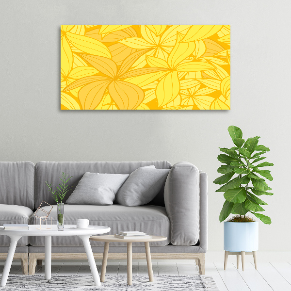Bild auf leinwand Hintergrund mit gelben Blumen