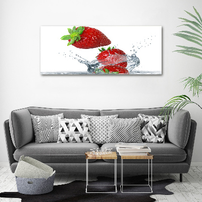 Bild auf leinwand Erdbeeren und Wasser