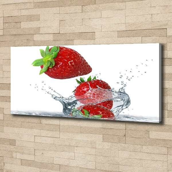 Bild auf leinwand Erdbeeren und Wasser