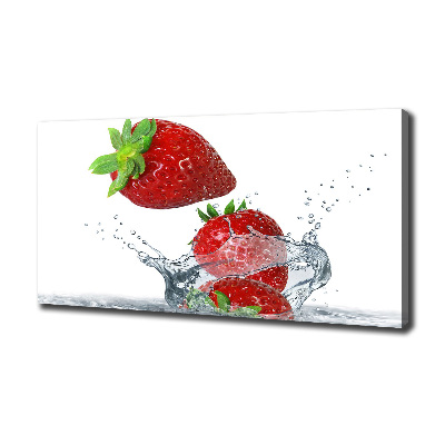 Bild auf leinwand Erdbeeren und Wasser
