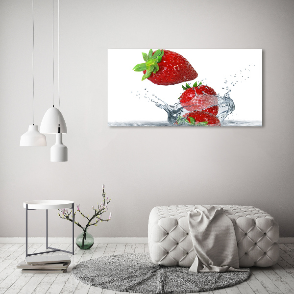 Bild auf leinwand Erdbeeren und Wasser