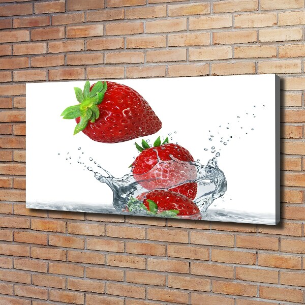 Bild auf leinwand Erdbeeren und Wasser