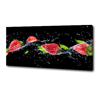 Bild auf leinwand Erdbeeren und Wasser